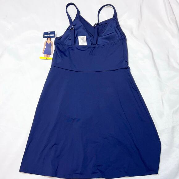 Lands’ End 1 Pc Swimsuit Skirt Woman’s Small Blue Straps New with Tags - Picture 2 of 11